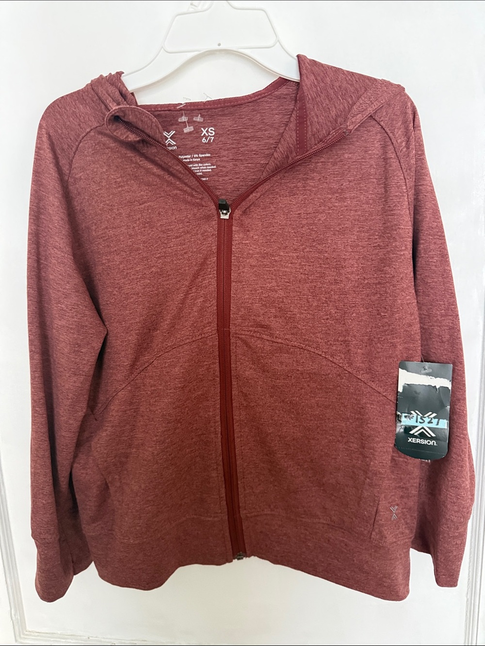 Xersion Kids Full-Zip Hoodie Jacket - Burgundy